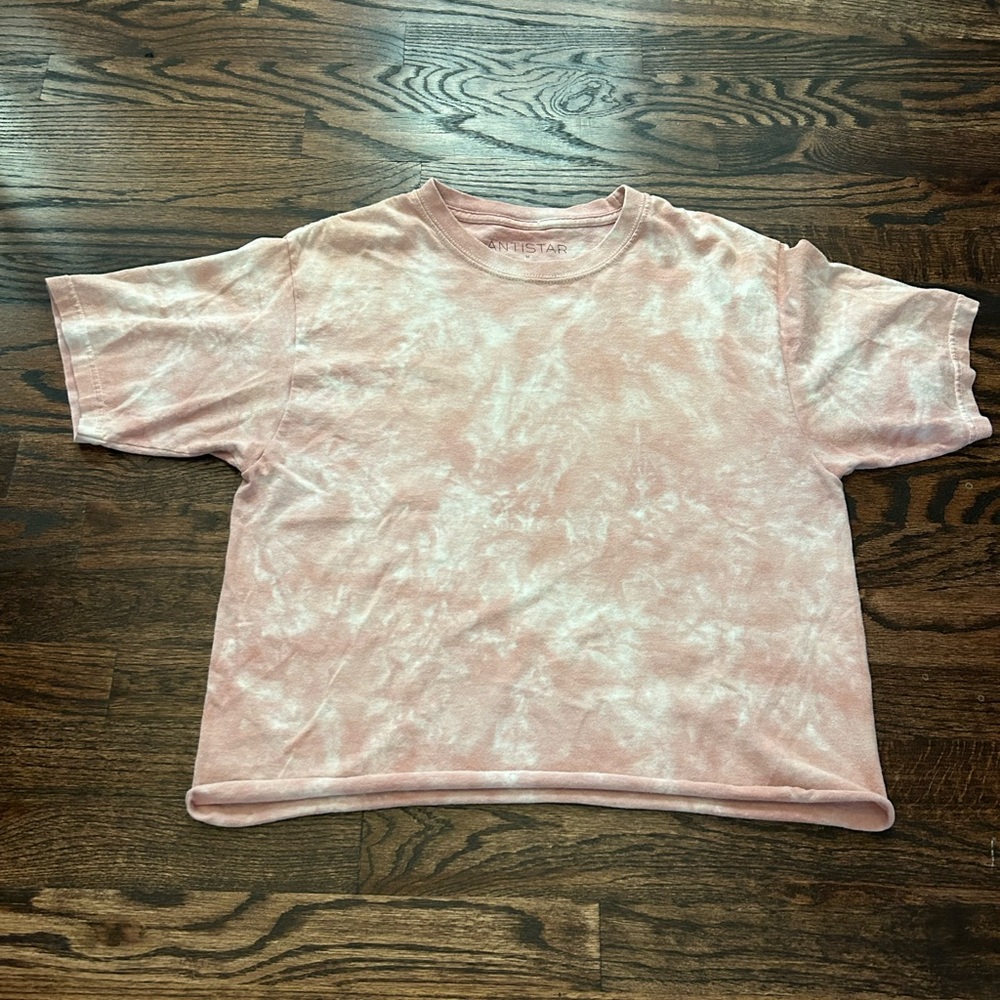 Antistar Pink Tie Dye Cropped T-Shirt Size Medium